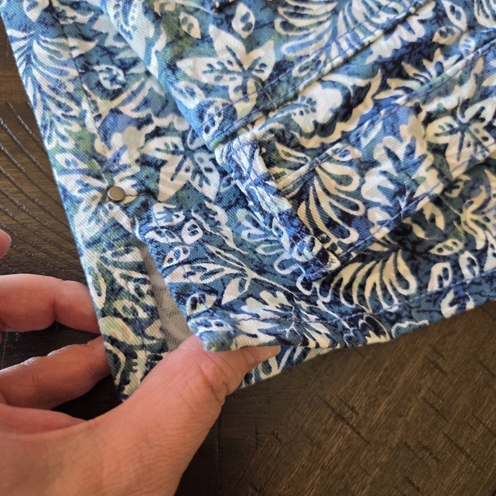 Capri Jeans Blue & White Floral Print - NWT Size 16 - Picture 8 of 10